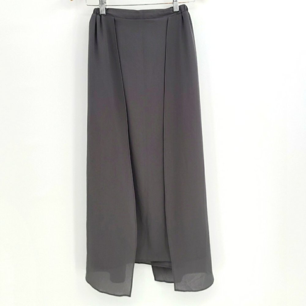 Midi Overlay Skirt in Charcoal Gray